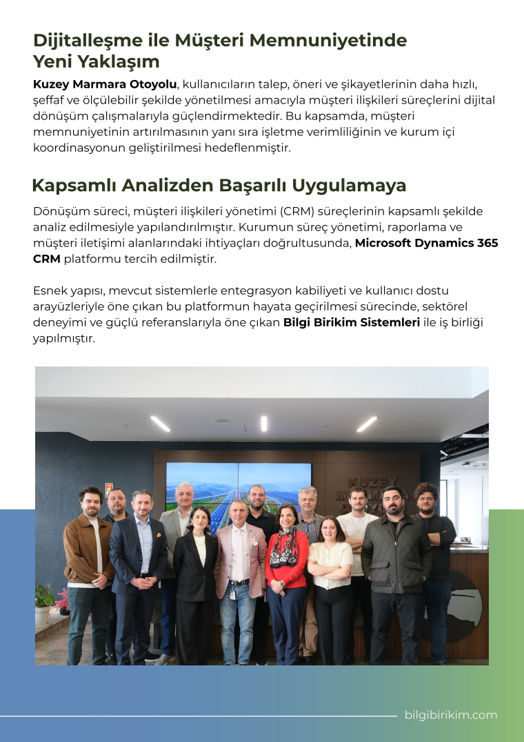 Kuzey Marmara Otoyolu'nda Dijital Dönüşüm