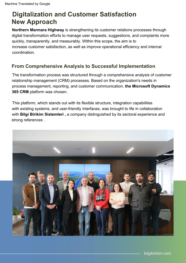 Digital Transformation on the Northern Marmara Motorway