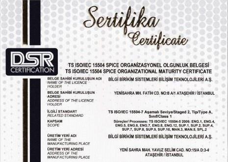 TS ISO/IEC 15504 SPICE Organizasyonel Olgunluk Belgesi