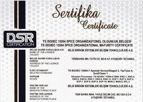 TS ISO/IEC 15504 SPICE Organizasyonel Olgunluk Belgesi